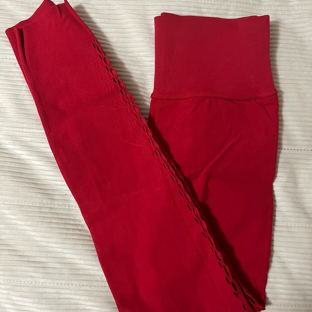 Red High-Waisted Leggings